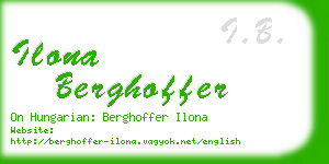 ilona berghoffer business card